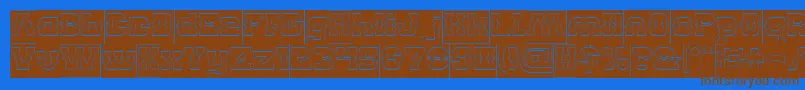 BILLY THE KID Hollow Inverse Font – Brown Fonts on Blue Background