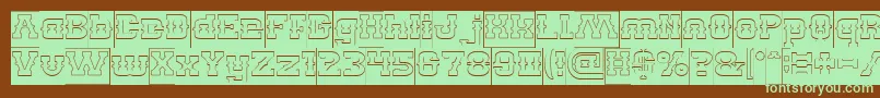 BILLY THE KID Hollow Inverse Font – Green Fonts on Brown Background