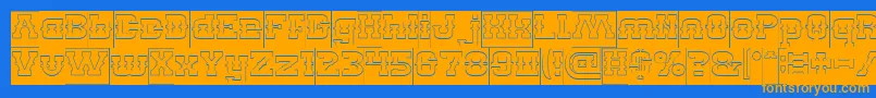 BILLY THE KID Hollow Inverse Font – Orange Fonts on Blue Background