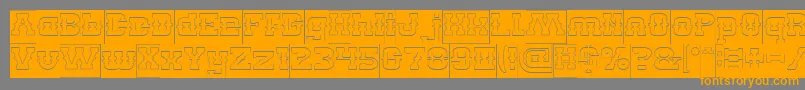 BILLY THE KID Hollow Inverse Font – Orange Fonts on Gray Background