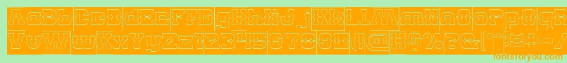 BILLY THE KID Hollow Inverse Font – Orange Fonts on Green Background