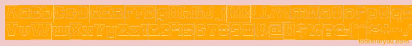 BILLY THE KID Hollow Inverse Font – Orange Fonts on Pink Background