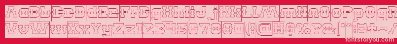 BILLY THE KID Hollow Inverse Font – Pink Fonts on Red Background