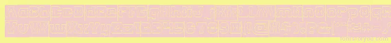 BILLY THE KID Hollow Inverse Font – Pink Fonts on Yellow Background