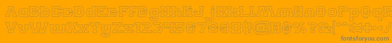 BILLY THE KID Hollow-Schriftart – Graue Schriften auf orangefarbenem Hintergrund