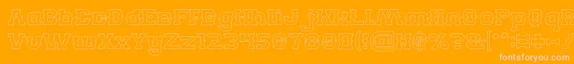 BILLY THE KID Hollow Font – Pink Fonts on Orange Background