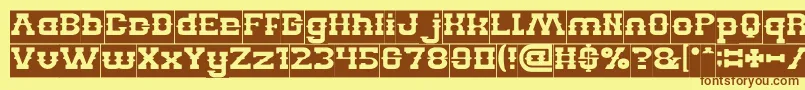 BILLY THE KID Inverse Font – Brown Fonts on Yellow Background