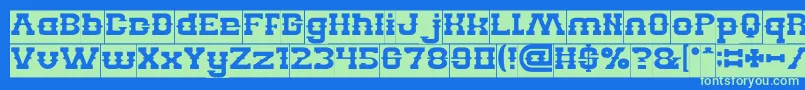 BILLY THE KID Inverse Font – Green Fonts on Blue Background