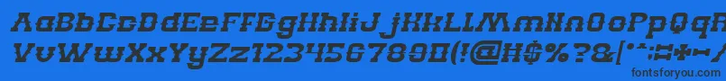 BILLY THE KID Italic Font – Black Fonts on Blue Background