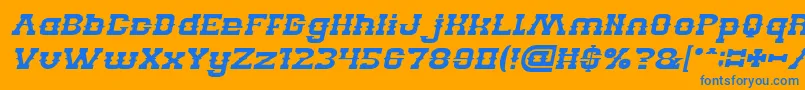 BILLY THE KID Italic Font – Blue Fonts on Orange Background