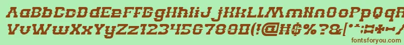 fuente BILLY THE KID Italic – Fuentes Marrones Sobre Fondo Verde