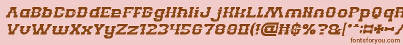 フォントBILLY THE KID Italic – ピンクの背景に茶色のフォント