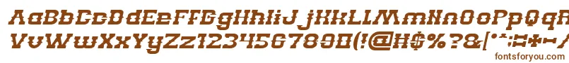 BILLY THE KID Italic-Schriftart – Braune Schriften auf weißem Hintergrund