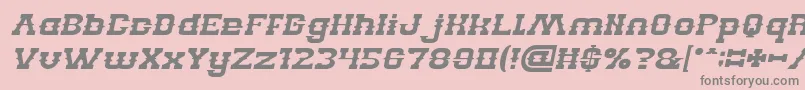 フォントBILLY THE KID Italic – ピンクの背景に灰色の文字