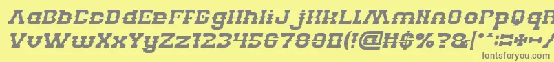 Fonte BILLY THE KID Italic – fontes cinzas em um fundo amarelo