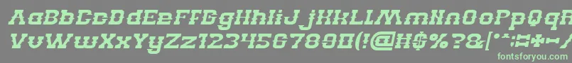 フォントBILLY THE KID Italic – 灰色の背景に緑のフォント