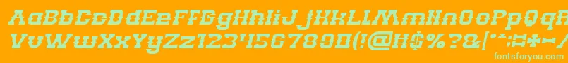 BILLY THE KID Italic Font – Green Fonts on Orange Background