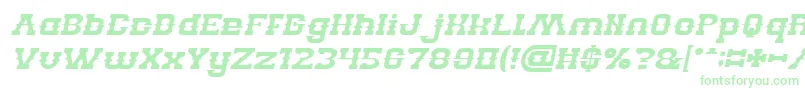 フォントBILLY THE KID Italic – 白い背景に緑のフォント