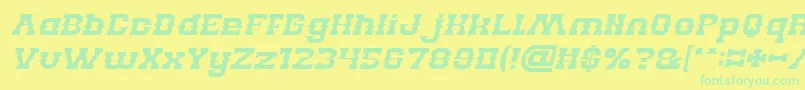 Fonte BILLY THE KID Italic – fontes verdes em um fundo amarelo