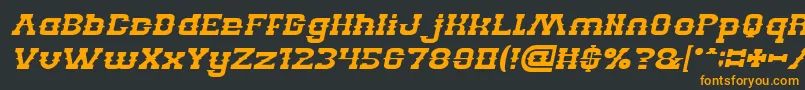 フォントBILLY THE KID Italic – 黒い背景にオレンジの文字