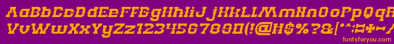 BILLY THE KID Italic Font – Orange Fonts on Purple Background