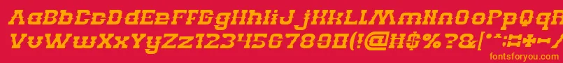 fuente BILLY THE KID Italic – Fuentes Naranjas Sobre Fondo Rojo