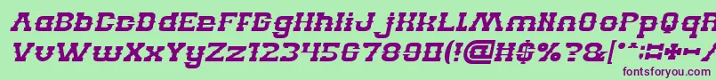 BILLY THE KID Italic Font – Purple Fonts on Green Background