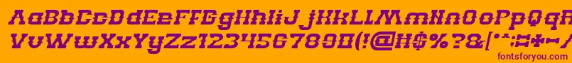 BILLY THE KID Italic-fontti – violetit fontit oranssilla taustalla