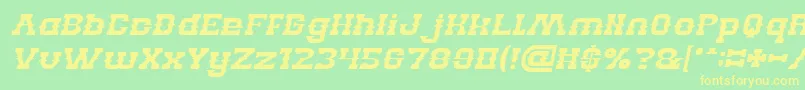 Fonte BILLY THE KID Italic – fontes amarelas em um fundo verde