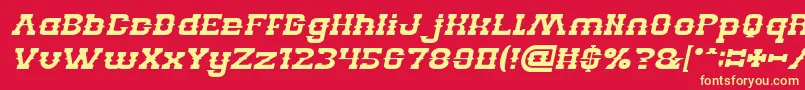 BILLY THE KID Italic Font – Yellow Fonts on Red Background