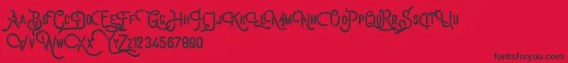 fuente Billyforges Demo – Fuentes Negras Sobre Fondo Rojo