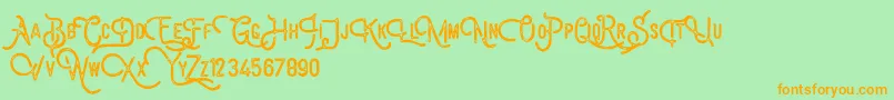 Billyforges Demo Font – Orange Fonts on Green Background