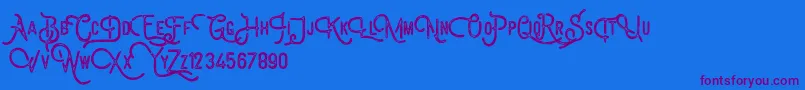 Billyforges Demo Font – Purple Fonts on Blue Background