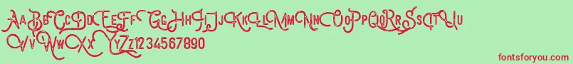 Billyforges Demo Font – Red Fonts on Green Background