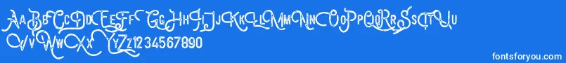 Billyforges Demo-Schriftart – Weiße Schriften auf blauem Hintergrund