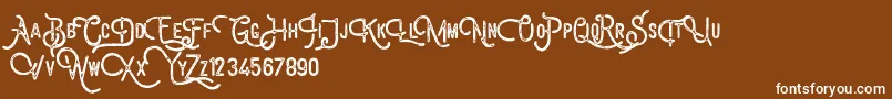 フォントBillyforges Demo – 茶色の背景に白い文字