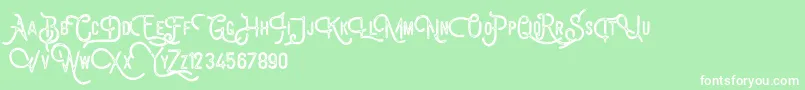 Billyforges Demo-Schriftart – Weiße Schriften auf grünem Hintergrund