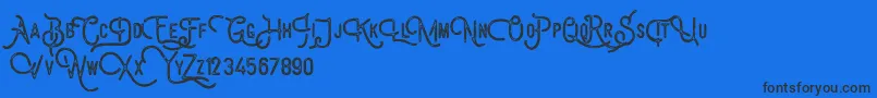 Billyforges Demo-Schriftart – Schwarze Schriften auf blauem Hintergrund