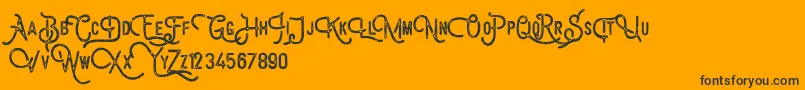 Billyforges Demo-Schriftart – Schwarze Schriften auf orangefarbenem Hintergrund