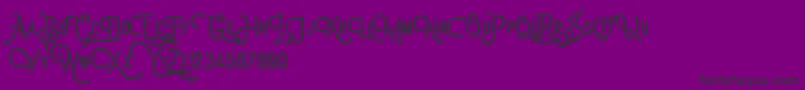 フォントBillyforges Demo – 紫の背景に黒い文字