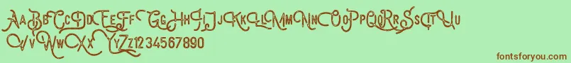 Billyforges Demo Font – Brown Fonts on Green Background