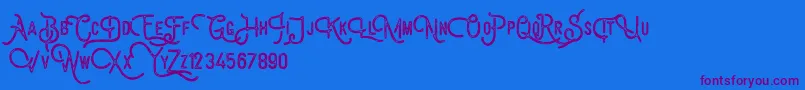 Billyforges Demo Font – Purple Fonts on Blue Background