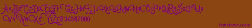 Billyforges Demo Font – Purple Fonts on Brown Background