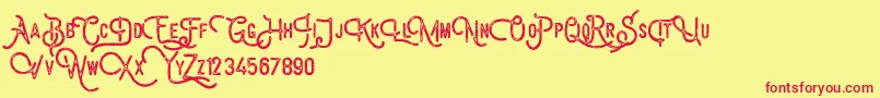 Billyforges Demo Font – Red Fonts on Yellow Background