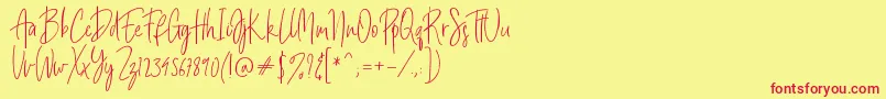 Billystuck-Schriftart – Rote Schriften auf gelbem Hintergrund