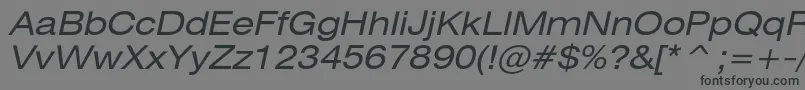 Шрифт HeliosextItalic – чёрные шрифты на сером фоне