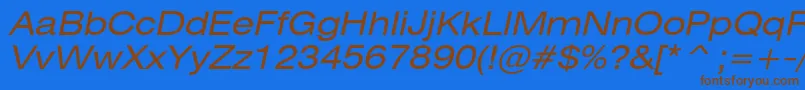 HeliosextItalic Font – Brown Fonts on Blue Background