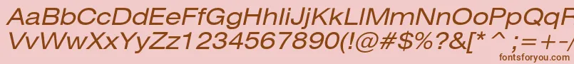 HeliosextItalic Font – Brown Fonts on Pink Background