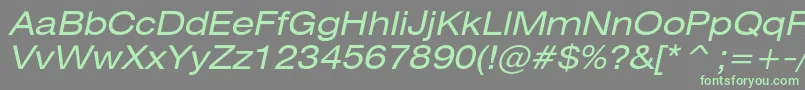HeliosextItalic Font – Green Fonts on Gray Background