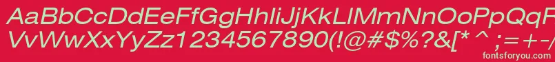 HeliosextItalic Font – Green Fonts on Red Background